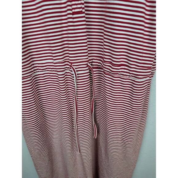 Lands' End Dress Womens XL 16 Red White Stripe Henley Pima Cotton Drawstring Mb - Picture 3 of 7